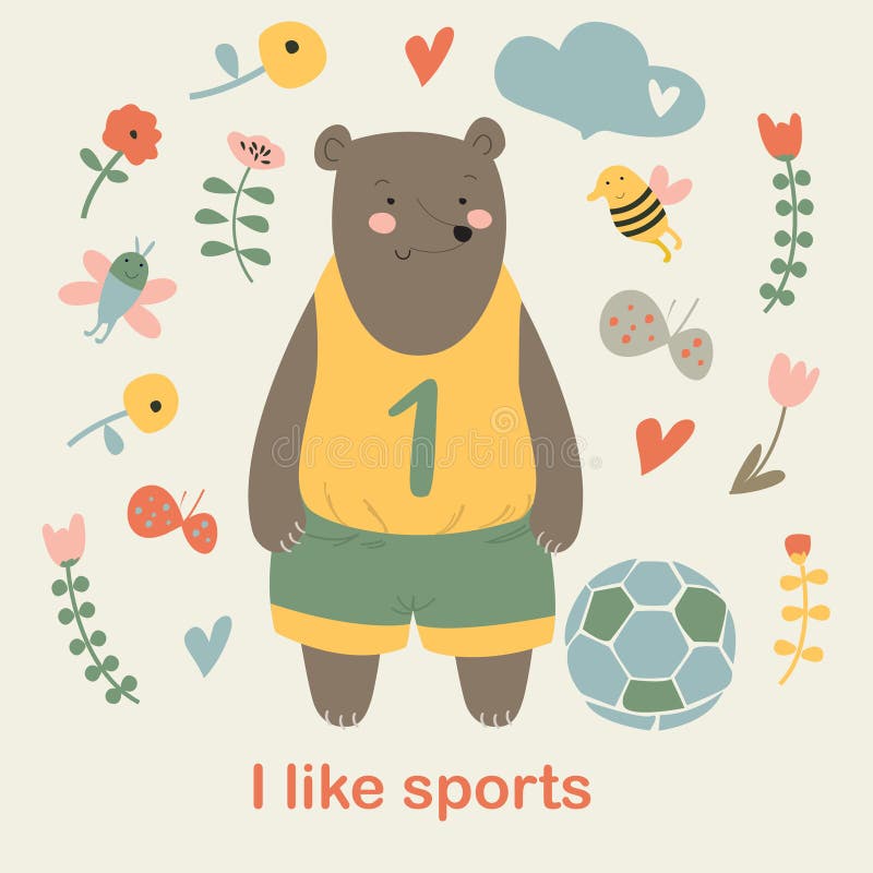 Sports bear royalty free illustration Sports bear royalty free illustration