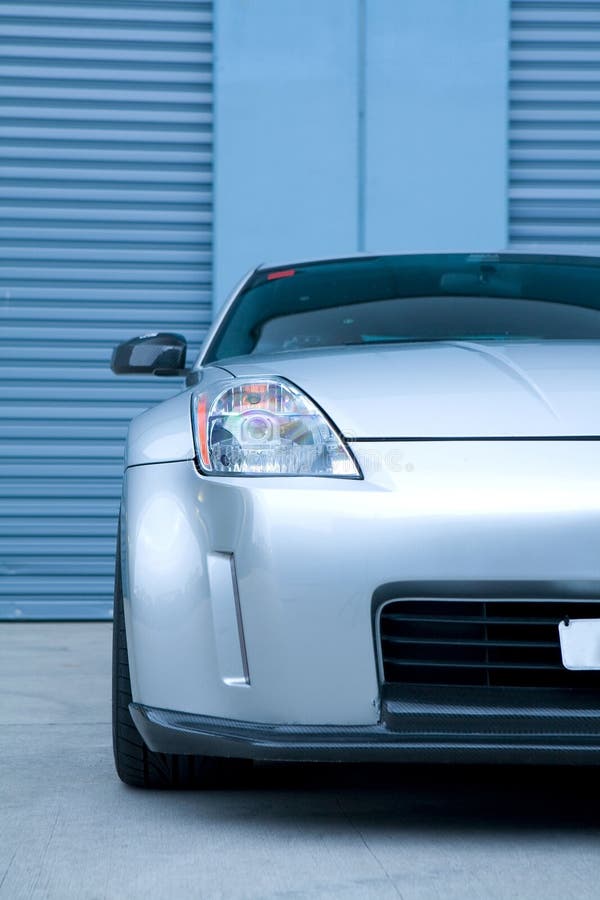 The front of a Nissan Sports Car.