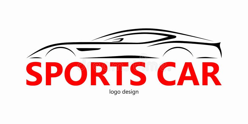 Sports Car Logo Design. Silhouette of a Car with Place for Company ...