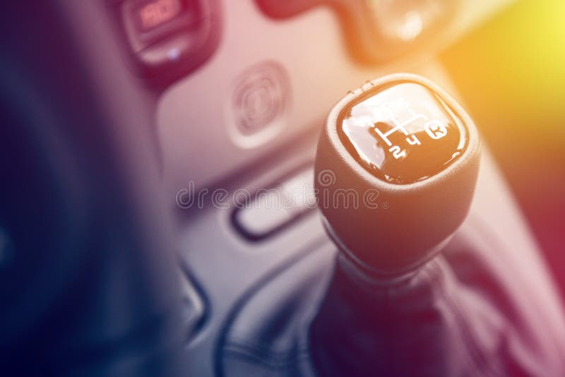 Sports Car Shift Lever Interior of a Modern Car Stock Image Image of