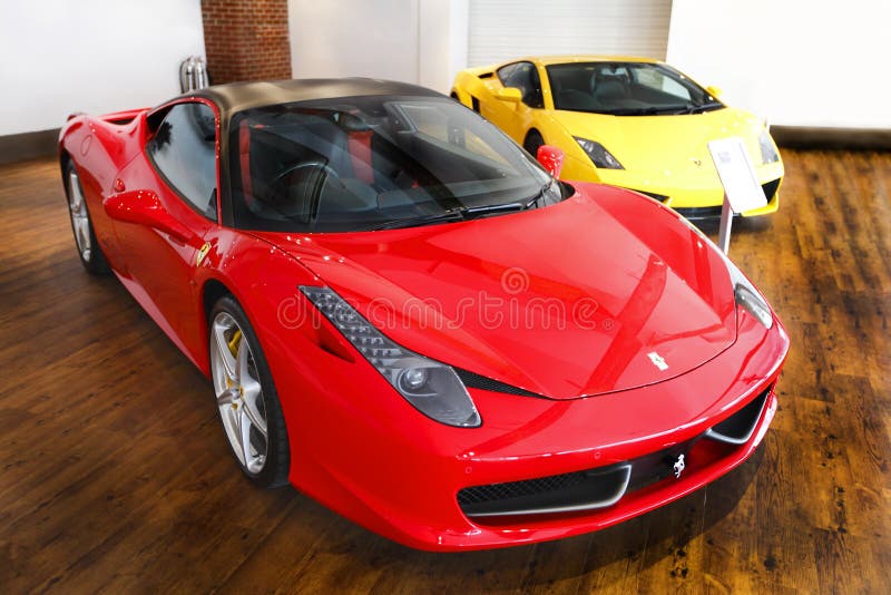 Sports car showroom selling super cars such as Ferrari's and Lamborghini's. Sports car showroom selling super cars such as Ferrari's and Lamborghini's.