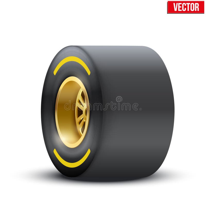 Sports car wide wheel. vector illustration