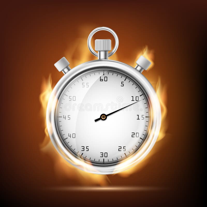 Times up hurry - burning stopwatch icon hot Vector Image