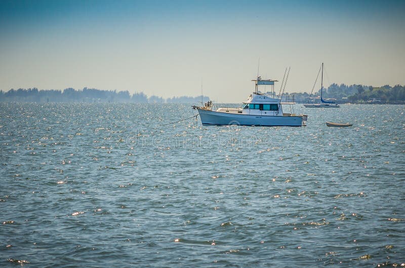 A Sports Fishing Boat at Anchor