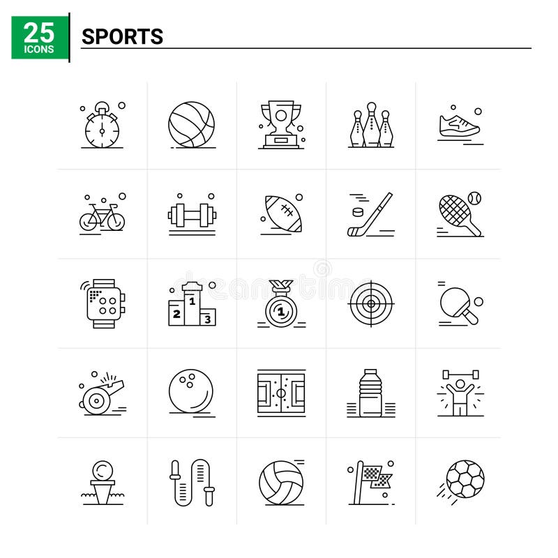 25 Sports icon set. vector background vector illustration