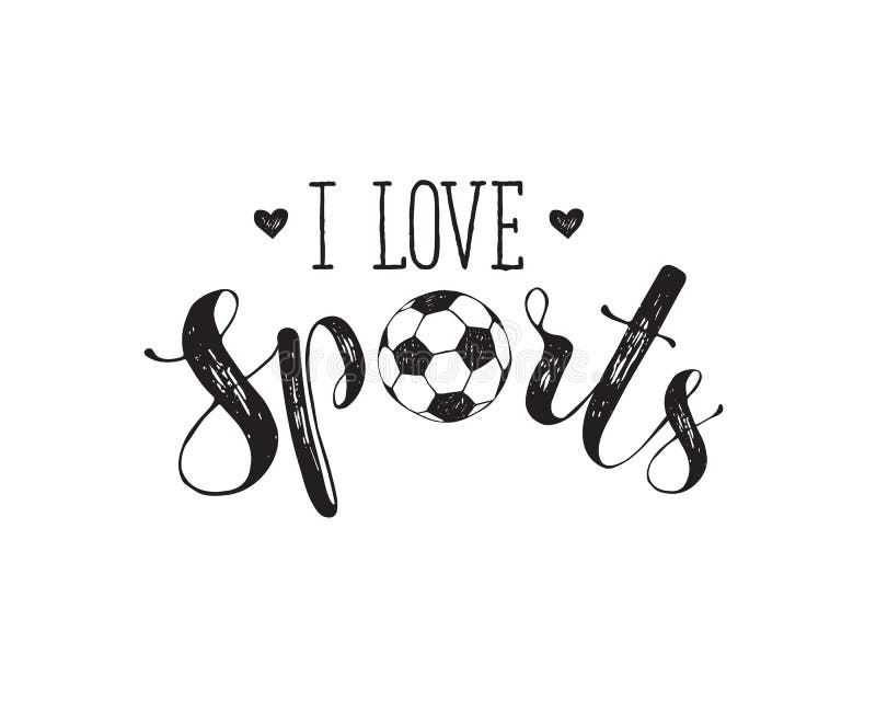 Love sports text vector stock vector. Illustration of cartoon