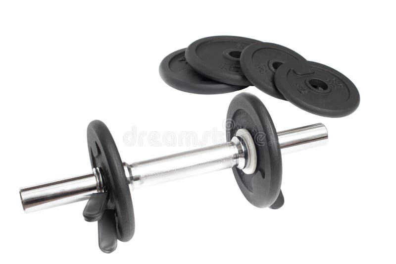 Sports metal dumbbell stock photo. Image of background 23784182