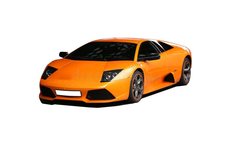 Sports orange car with black glass