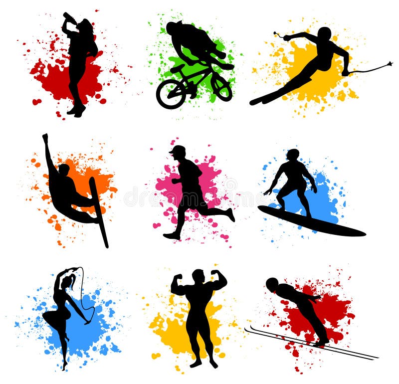 Sports silhouettes stock vector. Illustration of icon 18543443