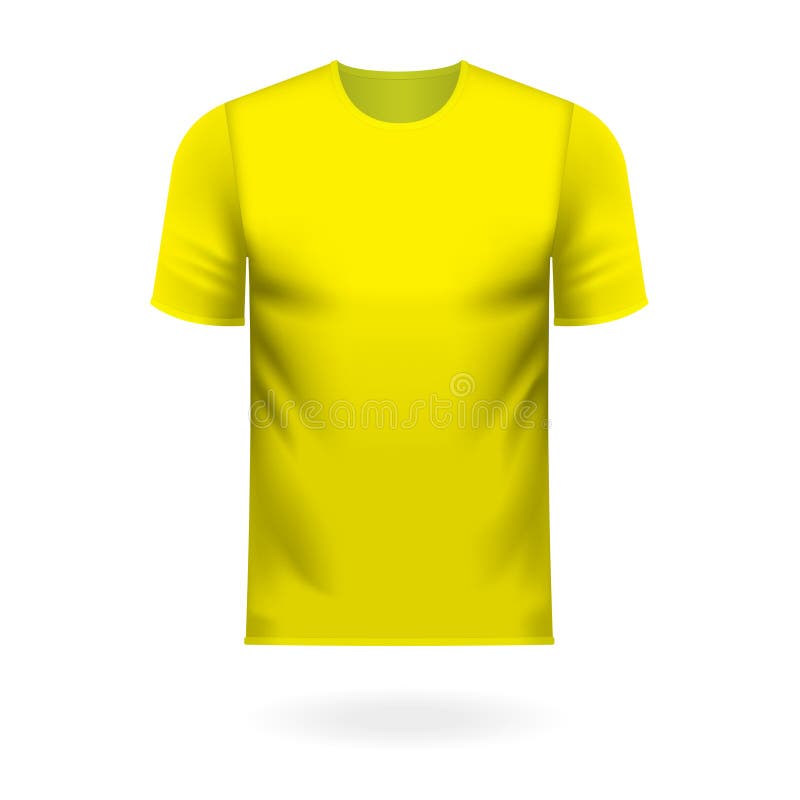 Download Round Neck Tee Shirt In Generic Yellow Color Stock Vector - Illustration of garment, male: 112606157