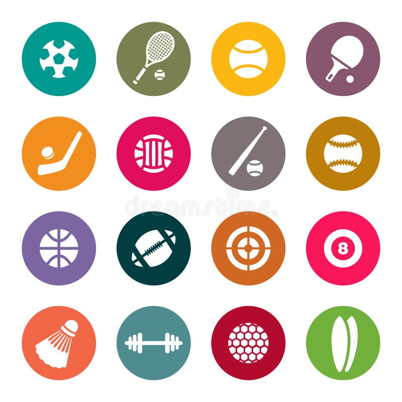 Sports theme icon set stock vector. Illustration of sport - 33801118
