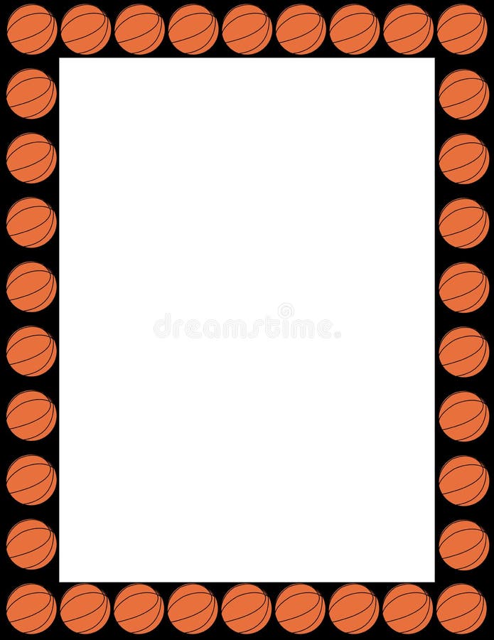 Basketball Border on Black Frame with Vector Available Stock