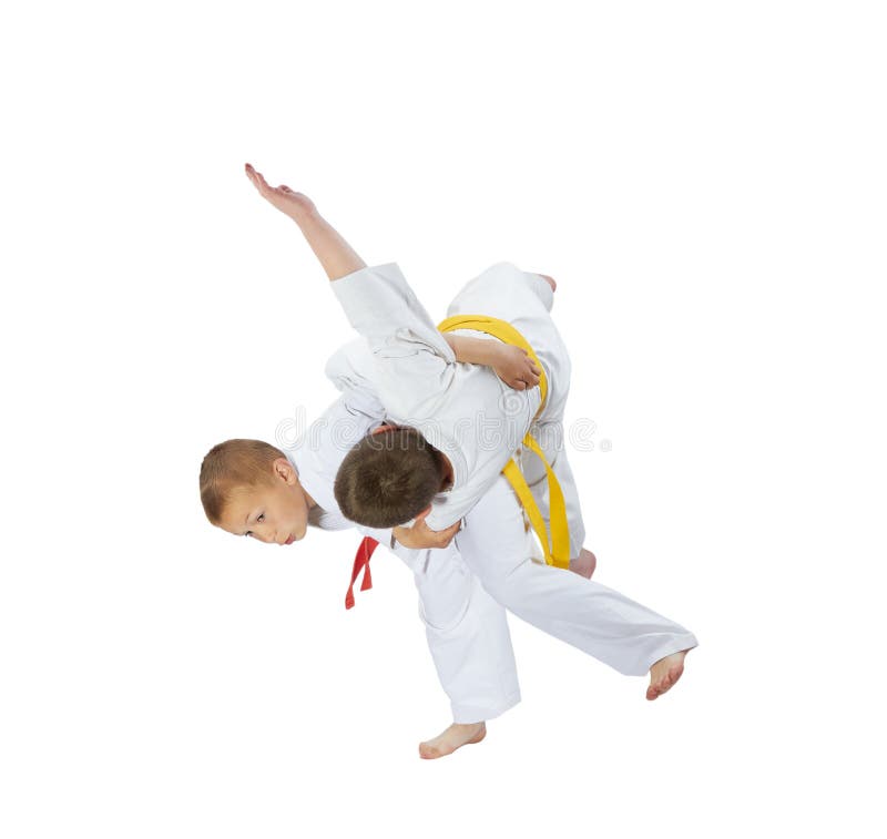 Sportsmens are Doing a High Throws Judo Stock Image Image of children