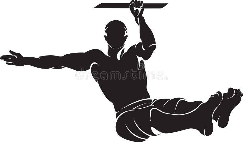 Sporty man doing street workout exercise. Vector illustration. Street workout vectors