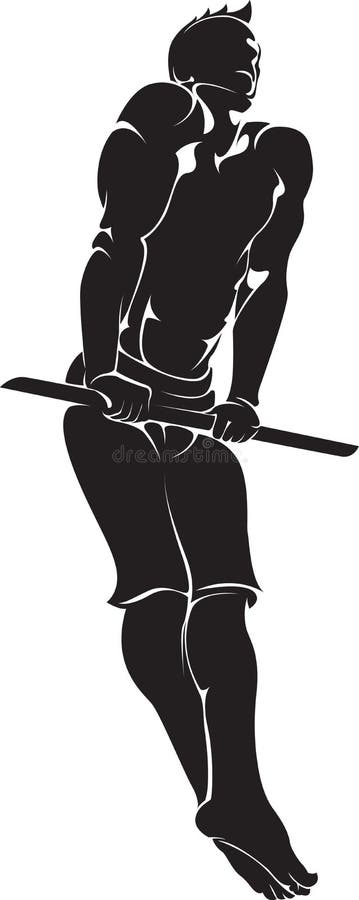 Sporty man doing street workout exercise. Vector illustration. Street workout vectors