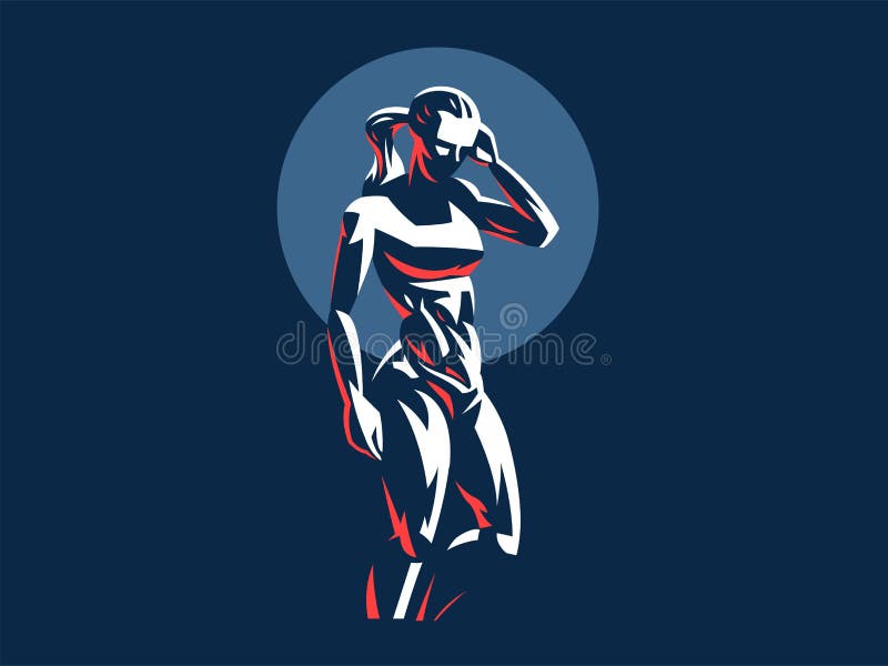 Woman Fitness Emblem Stock Vector Illustration Of Female 125414442