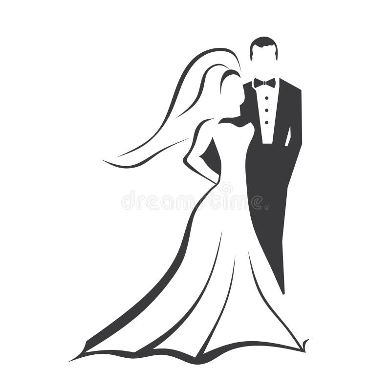 Sposa e sposo illustrazione vettoriale Sposa e sposo illustrazione vettoriale
