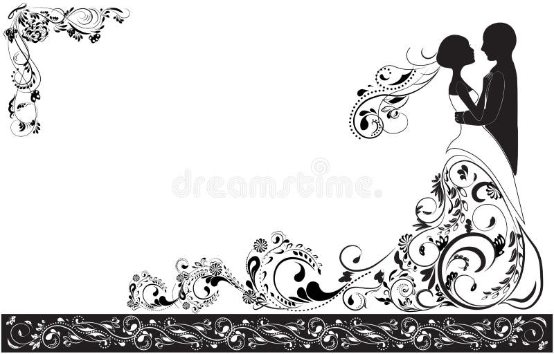 Sposo e sposa illustrazione di stock Sposo e sposa illustrazione di stock