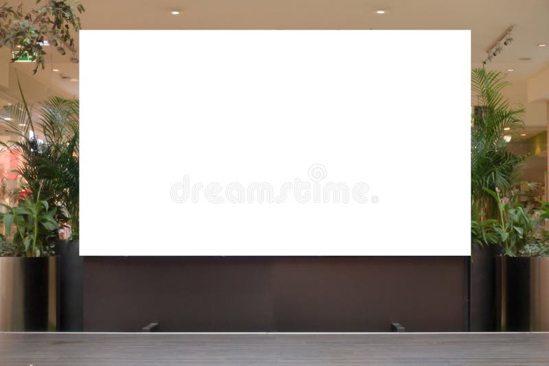 Spot omhoog Leeg aanplakbord, reclametribune in modern winkelcomplex stock afbeelding Spot omhoog Leeg aanplakbord, reclametribune in modern winkelcomplex stock afbeelding