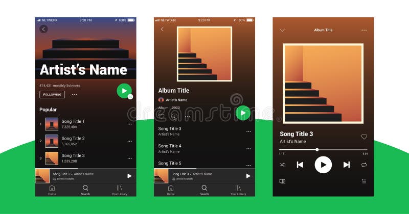 Mobile mockup for Spotify artists. Mobile mockup for Spotify artists.