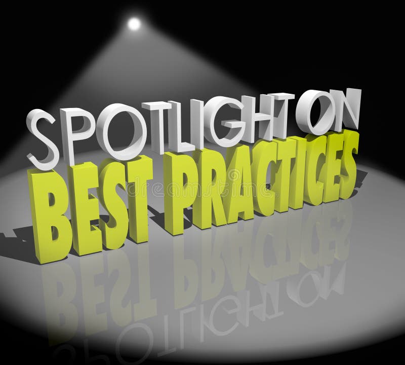 Spotlight on Best Practices Words Great Concepts Successful Idea vector illustration Spotlight on Best Practices Words Great Concepts Successful Idea vector illustration