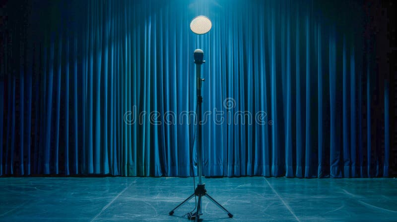 Spotlight illuminating stage in dark theater setting performance art concept
