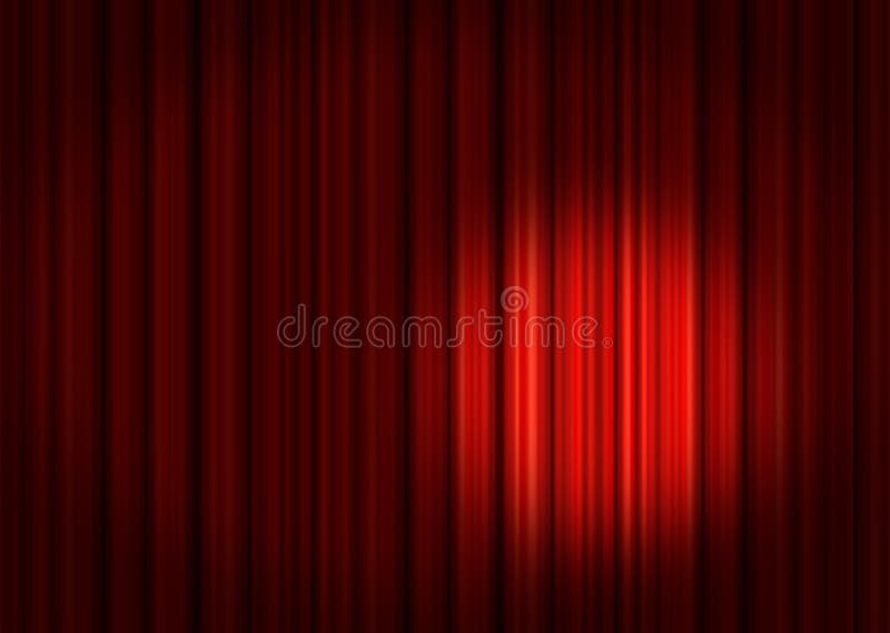 Spotlight on Red Stage Curtains Stock Illustration Illustration of