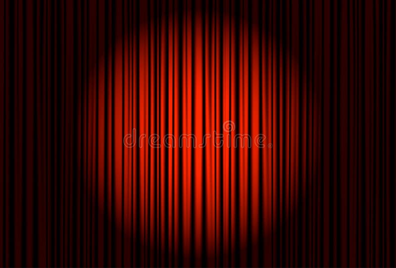 Spotlight on Stage Curtain. Vector. Stock Vector Illustration of