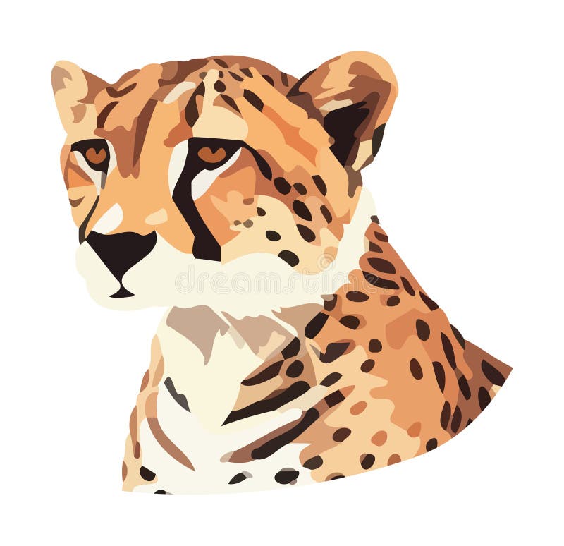 Spotted cheetah, fast hunter of the wild royalty free illustration