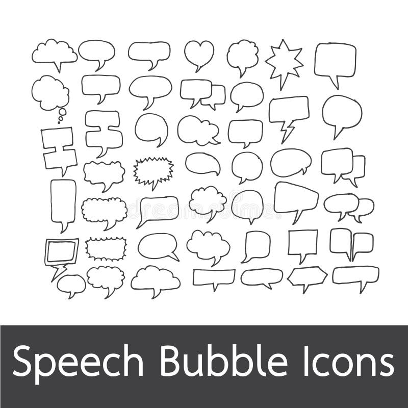 Sprache-Blasenhand gezeichnet