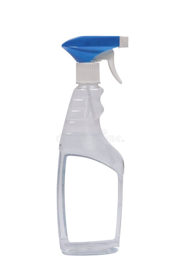 Spray-bottle, glass cleaner, With an empty label.