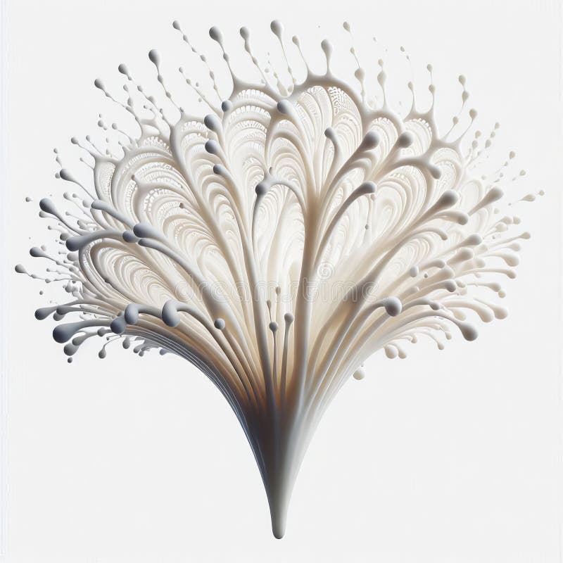A spray of milk creating delicate patterns in the air, close u stock image