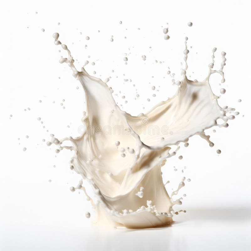 A spray of milk creating delicate patterns in the air close up royalty free stock photography