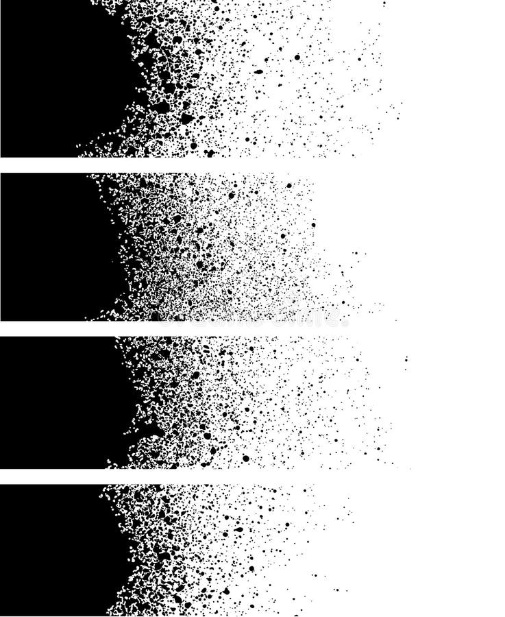 Spray Paint Banner Detail White Over Black Stock Illustrations 11