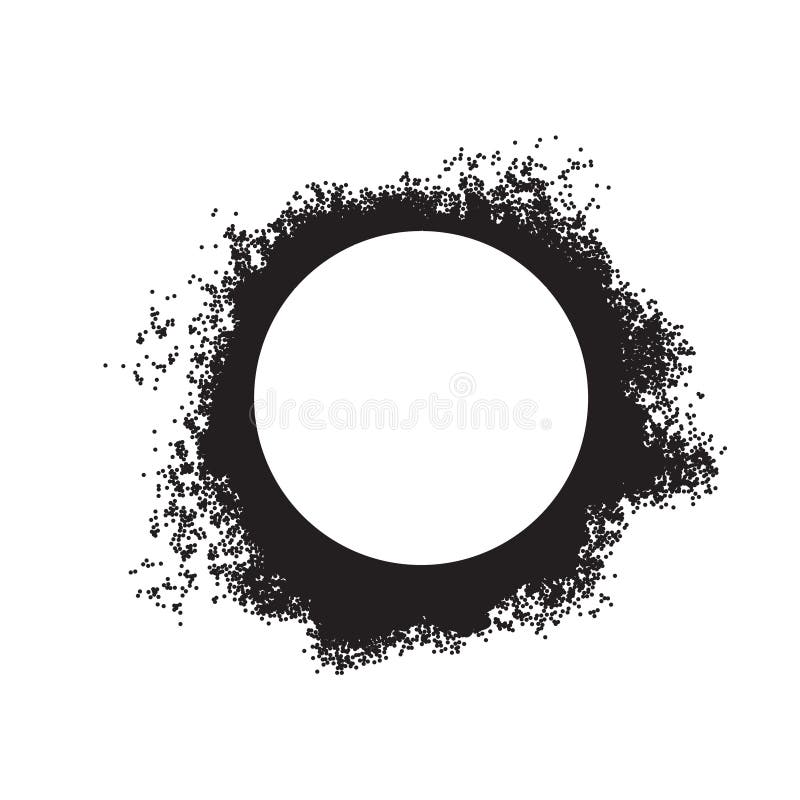 Spray Painted Circle Dot Frame. Paint Circular Round Vector Splatter