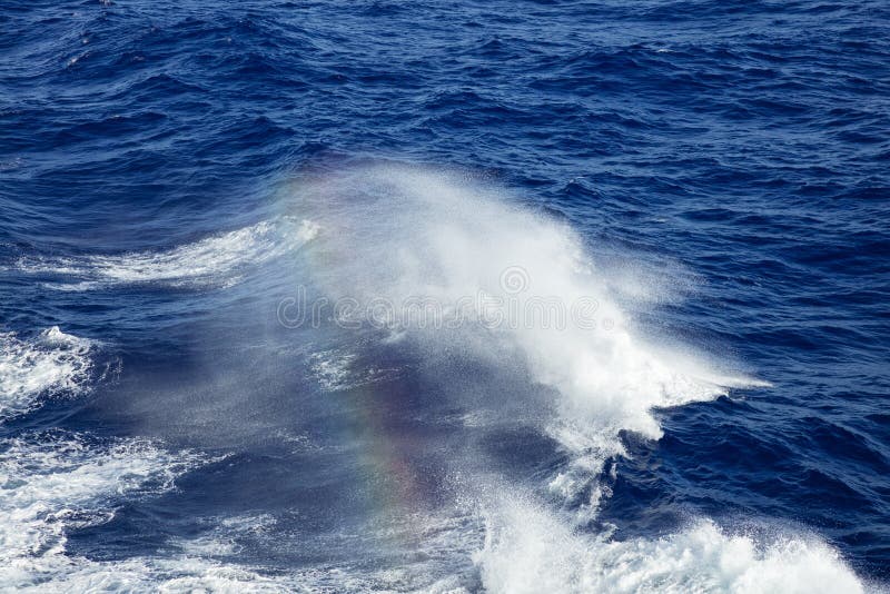 Spray Rainbow Of The Ocean Waves Stock Image Image of