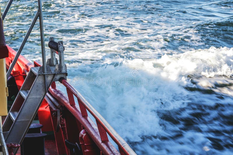 Spray of Water Splashes Along the Side of the Boat Stock Image Image