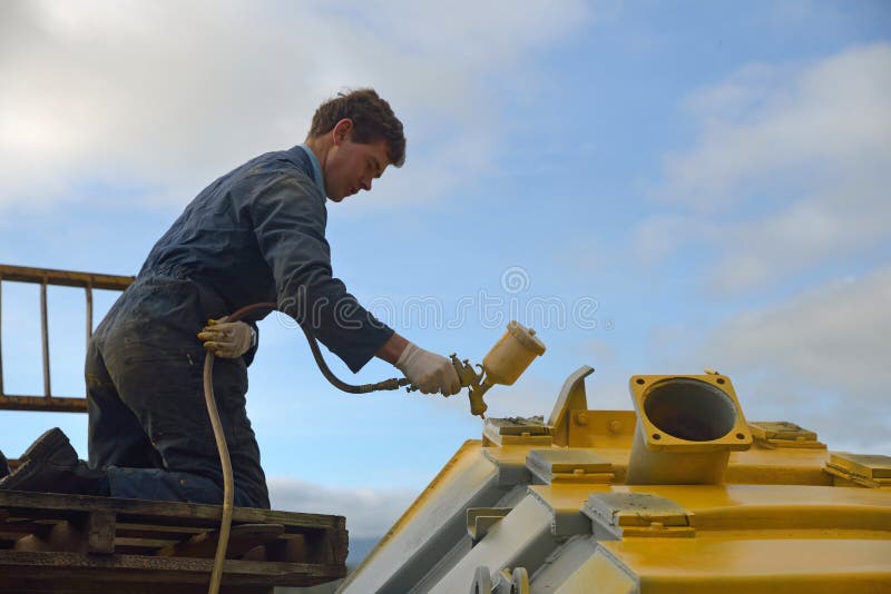 Spraying the truck