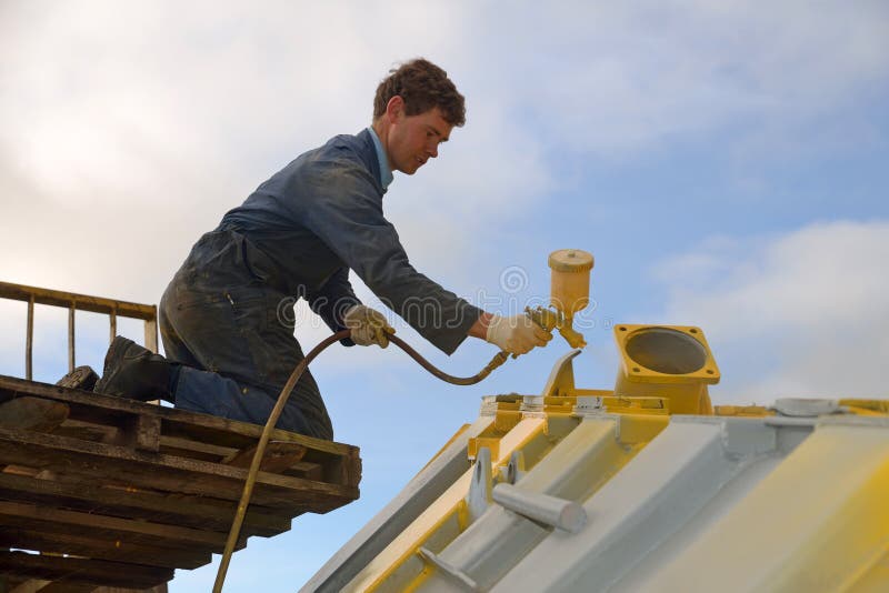 Spraying the truck