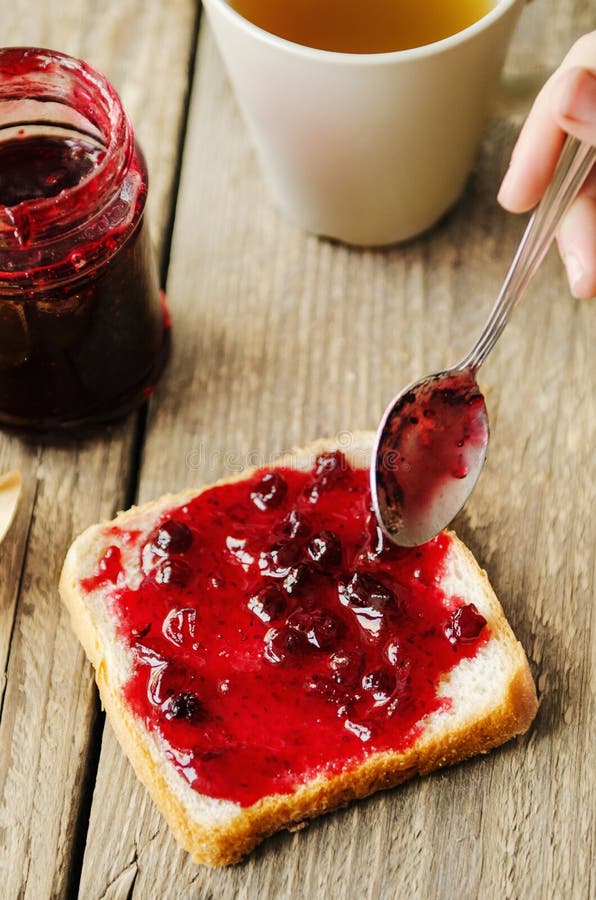 Spread Cranberry Jam on Bread Stock Image - Image of canning, healthy ...