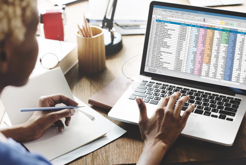 Spreadsheet Document Information Financial Startup Concept royalty free stock photography Spreadsheet Document Information Financial Startup Concept royalty free stock photography