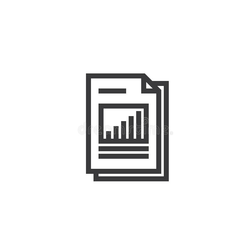 Spreadsheet document paper outline icon. isolated note paper icon in thin line style for graphic and web design. Simple flat symbo vector illustration