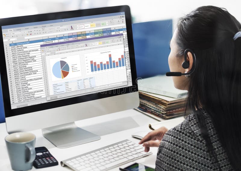 Spreadsheet Marketing Budget Report File Concept stock photos Spreadsheet Marketing Budget Report File Concept stock photos