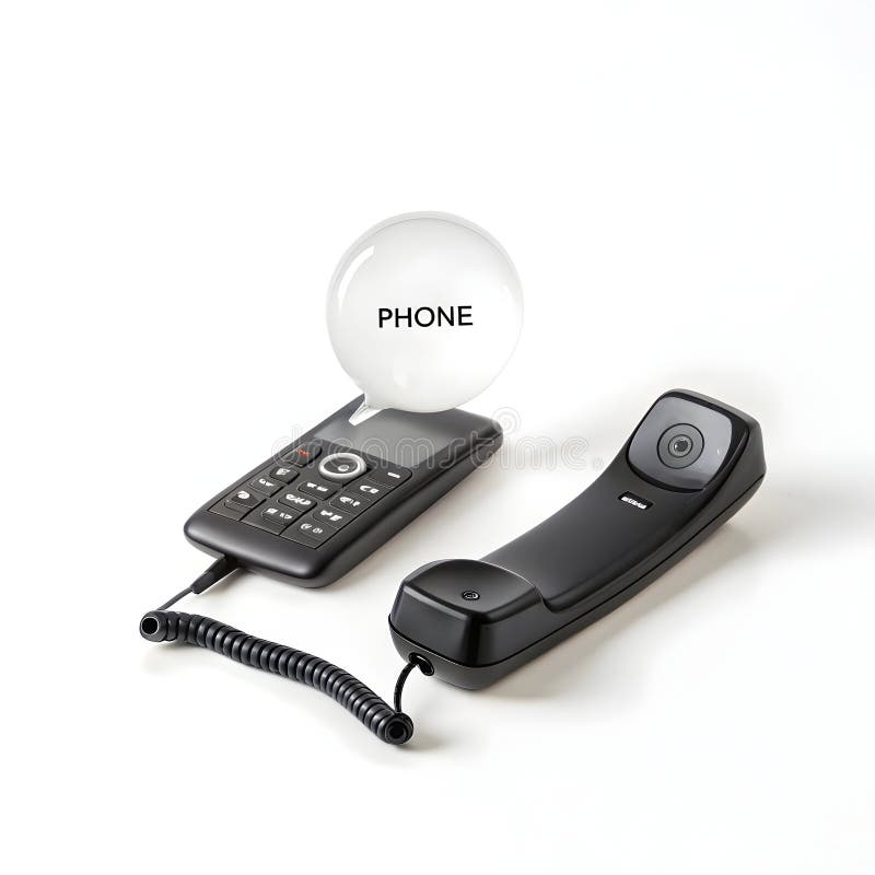 Sprechsymbol für Telefon und Blase stock abbildung