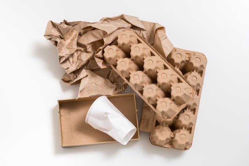 Spreco biodegradabile materiale amichevole di Eco immagine stock libera da diritti Spreco biodegradabile materiale amichevole di Eco immagine stock libera da diritti