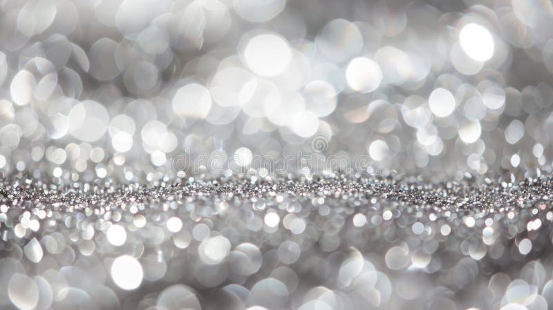 Spridning av silverbokeh skapar en mousserande dans av ljus. ai genererad bild