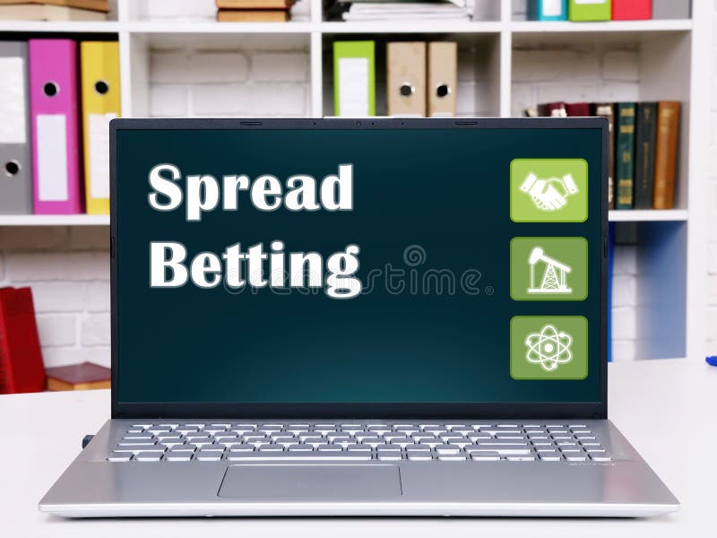Spread Betting inscription on the computer. Spread Betting inscription on the computer.
