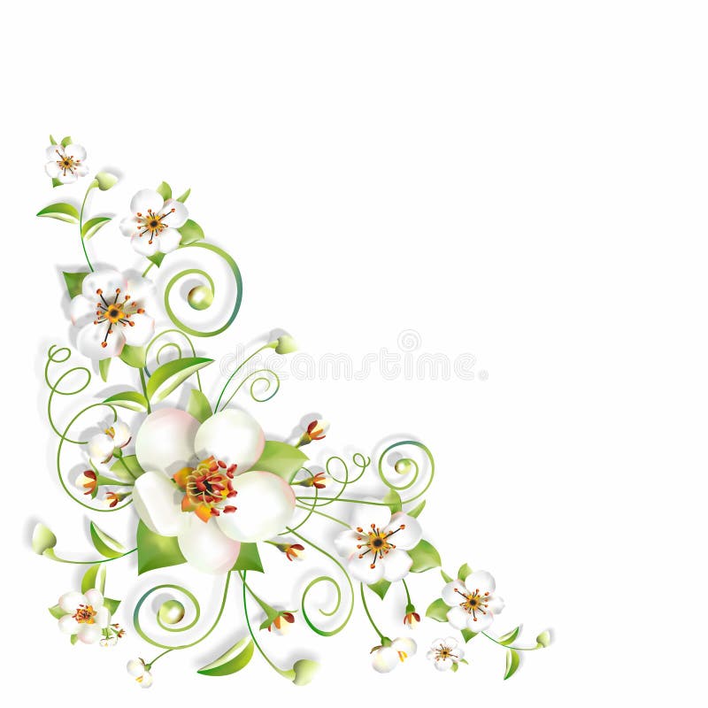 Sprig flowers background corner