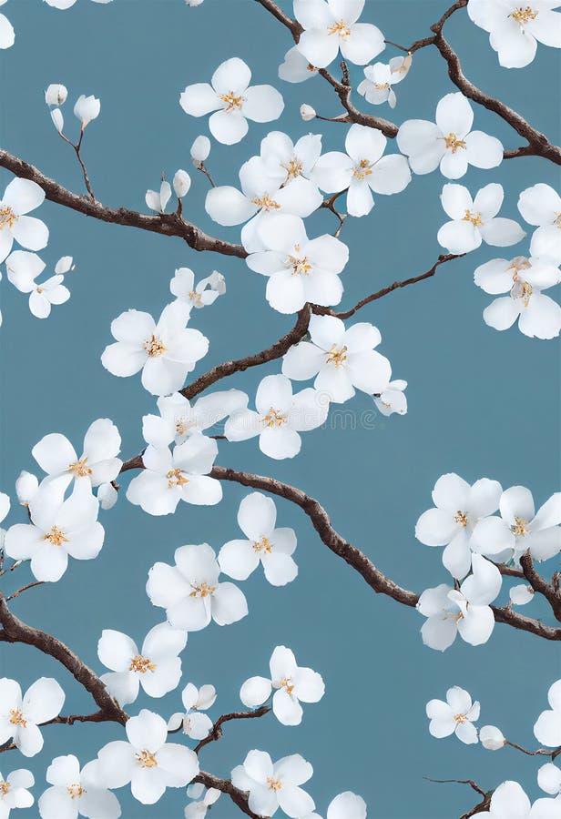 Spring apple tree in blossom vector illustration