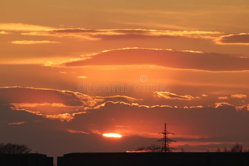 April sunset in the city royalty free stock images